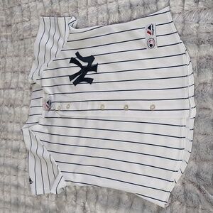 Vintage Majestic New York Yankees White Derek Jeter Jersey #2 Pinstripe USA